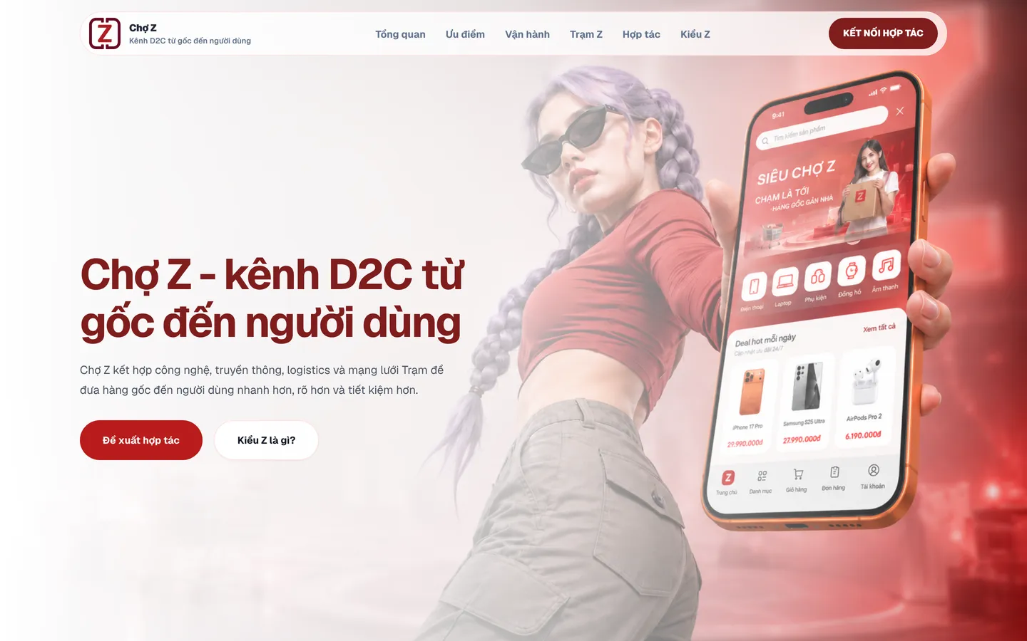 Chợ Z · Kênh phân phối D2C trên máy tính