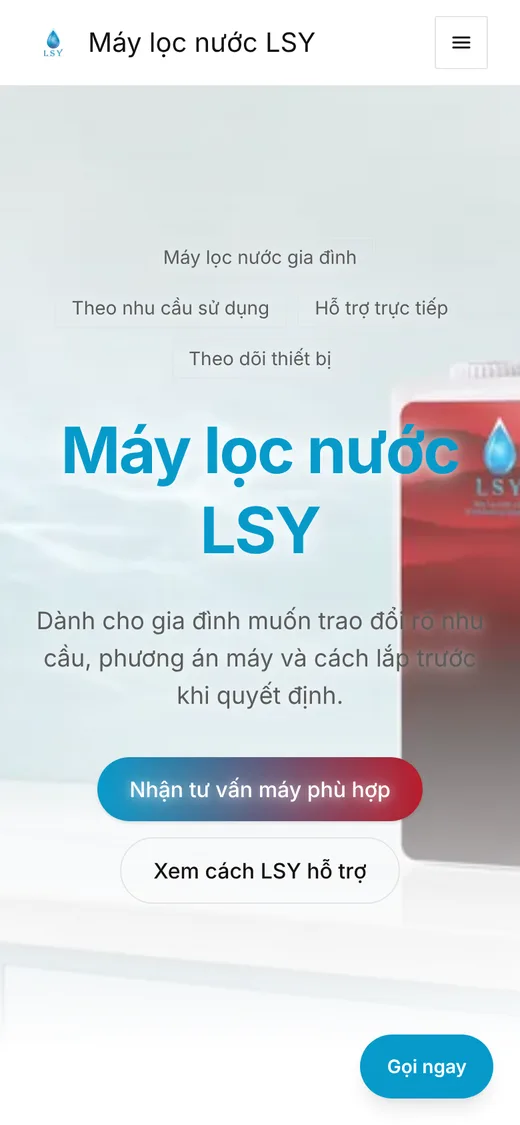 Website, Mini App và ứng dụng giám sát máy lọc nước LSY trên điện thoại