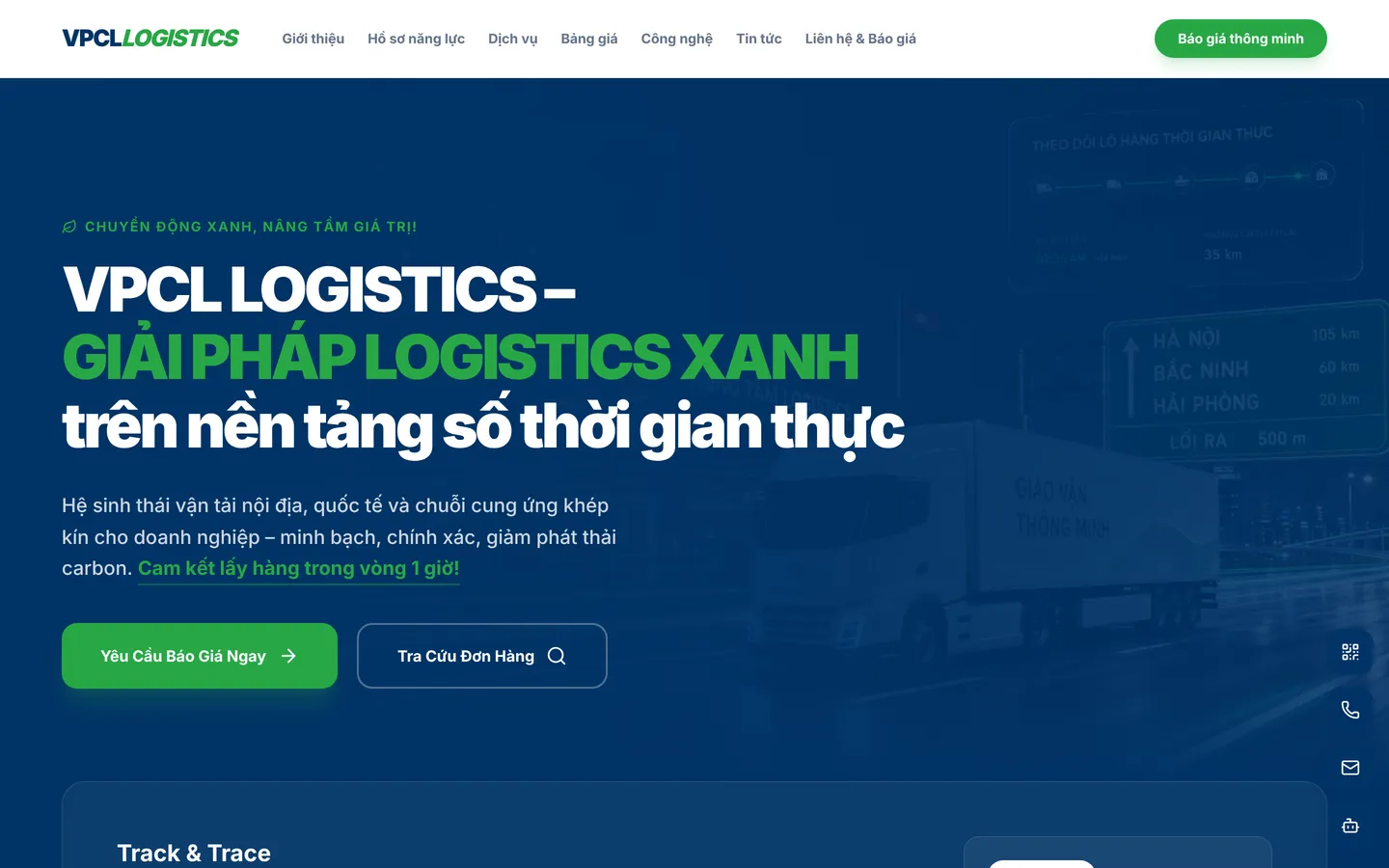Hệ thống vận hành VPCL Logistics trên máy tính