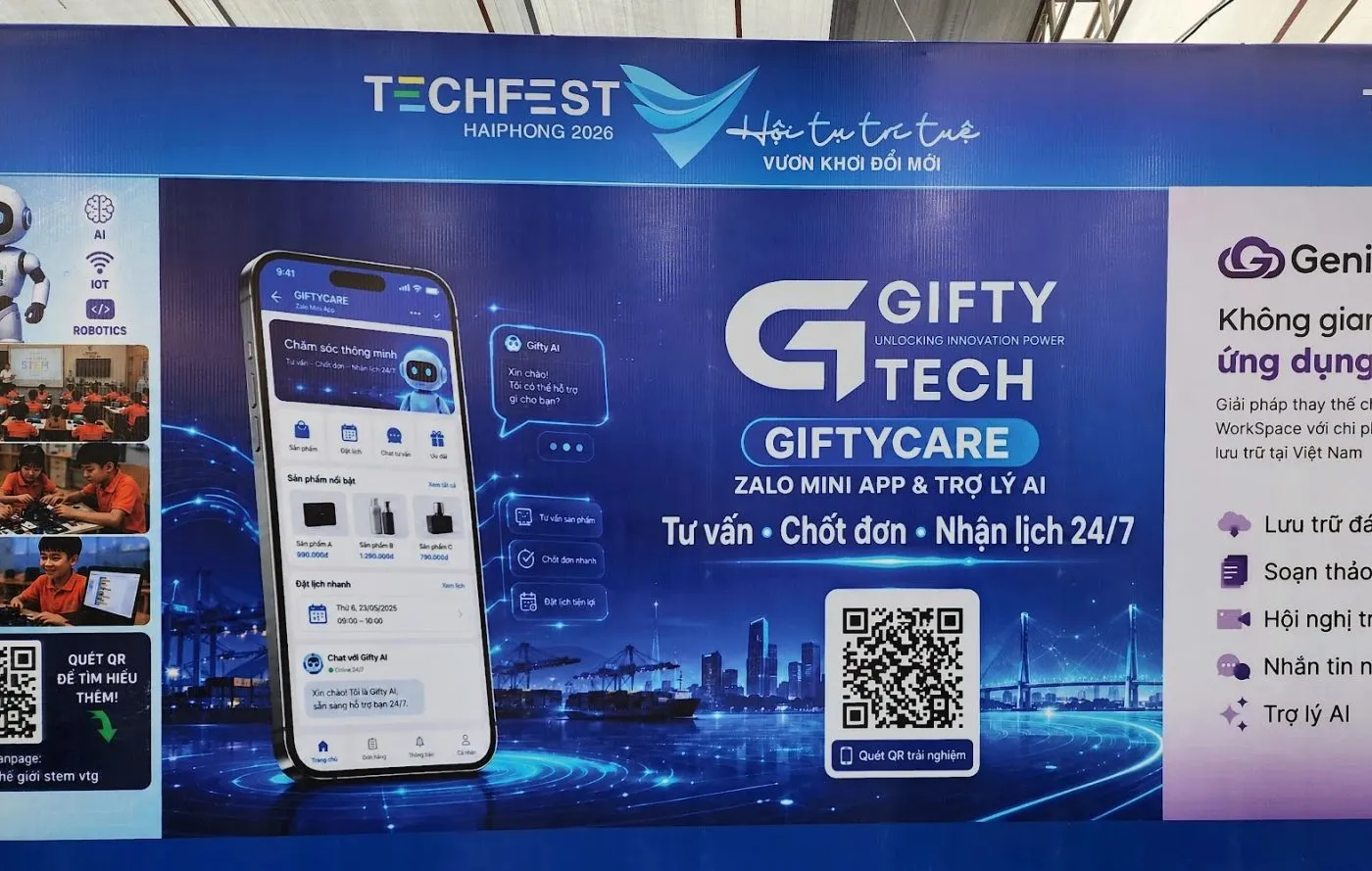 GiftyCare, Zalo Mini App và trợ lý AI, giới thiệu tại Techfest Hải Phòng 2026