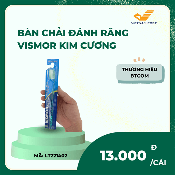 Bàn chải đánh răng VISMOR kim cương - cán dạng trong, mềm, siêu mảnh