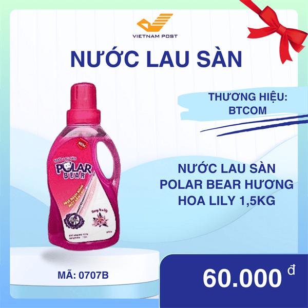 Nước lau sàn Polar Bear hương hoa Lily 1,5kg