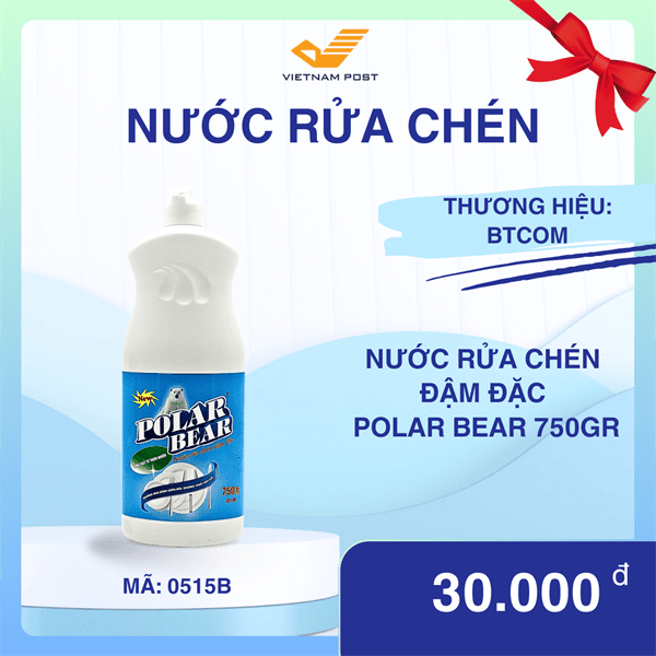 Nước rửa chén đậm đặc Polar Bear 750g